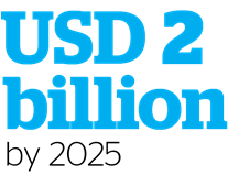 USD 2 billion by 2025
